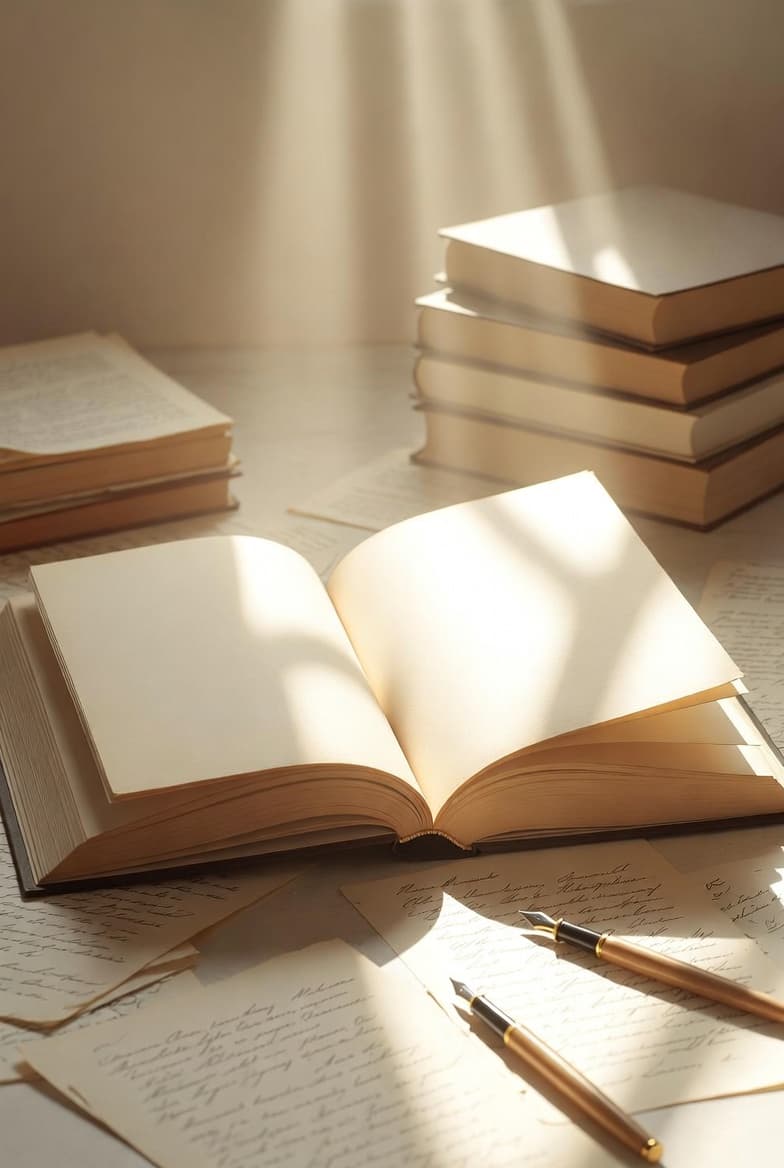 A focused learner in a bright, airy study environment